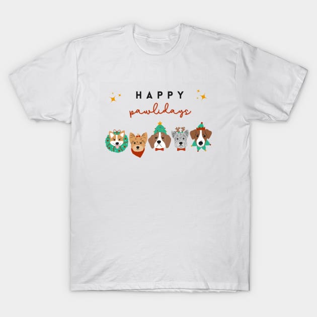 Happy Pawlidays T-Shirt by Graphica01